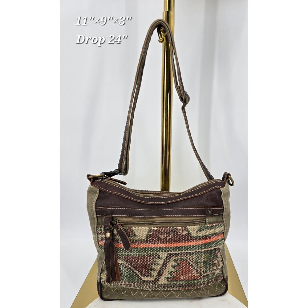 Myra Bag Boho Canvas & Leather Luguni Crossbody‎